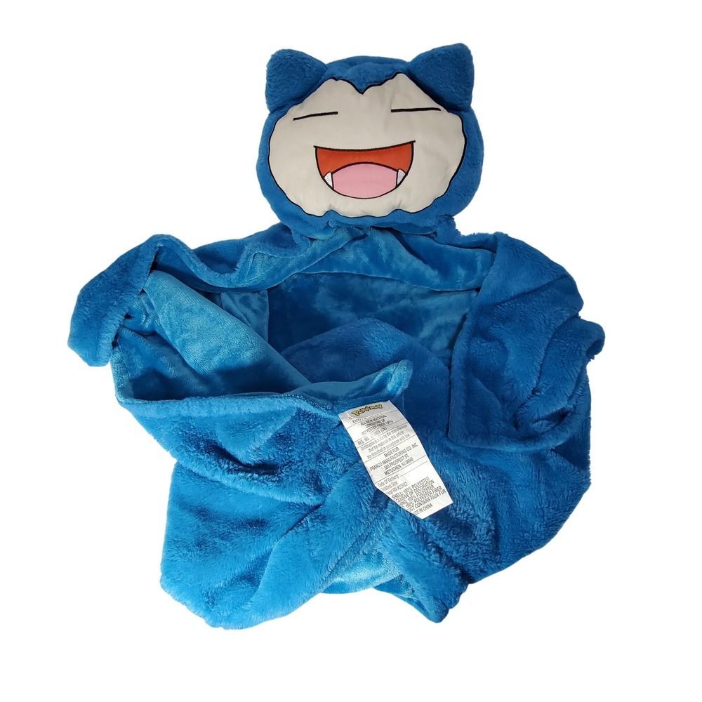 Pokemon Snorlax Plush Blanket Hooded Wearable Cozy Blue‎